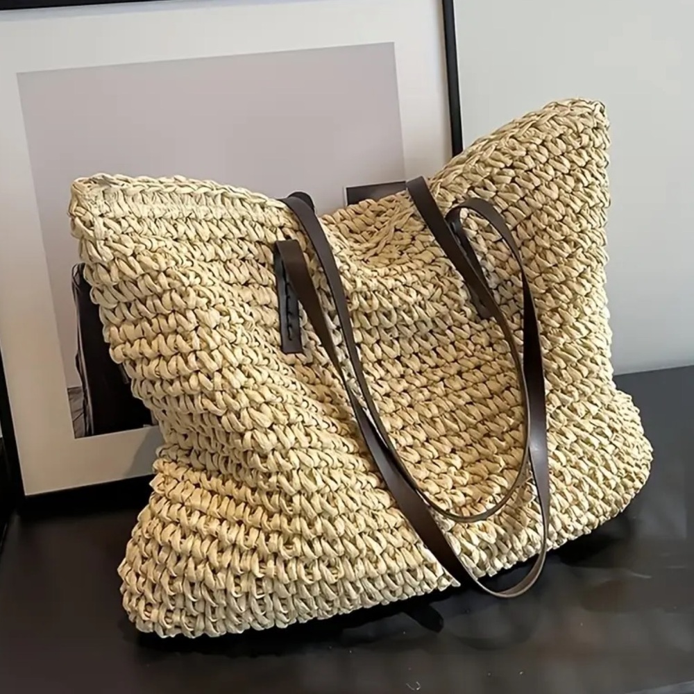 FINAL PRICE ❤️‍🔥 RAFFIA LARGE WOVEN BEACH BAG NWT - Picture 7 of 9